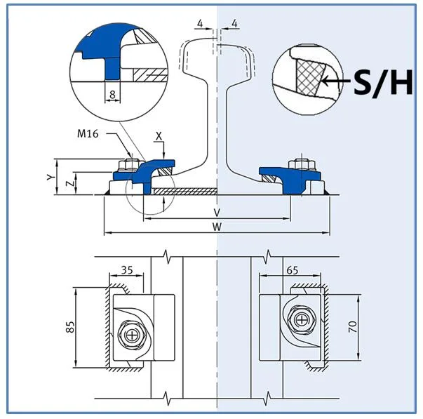 Sinchold 9116/08/37 Flexible Self-Locking Forged Steel Welded Crane Rail Clips